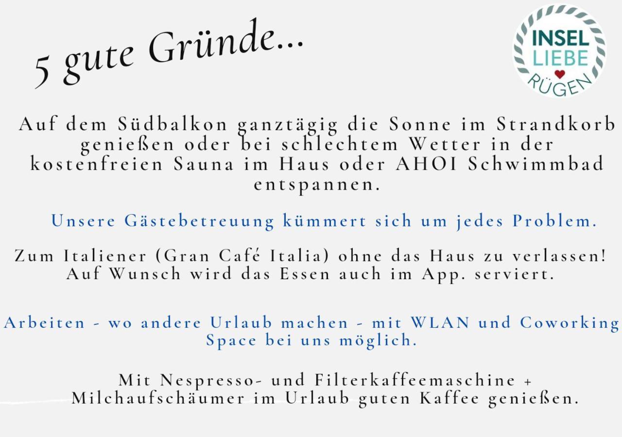 Das Appartement Inselliebe Ruegen Inkl Sauna Und 3H Taeglich Eintritt Ahoi Schwimmbad Sellin Kültér fotó